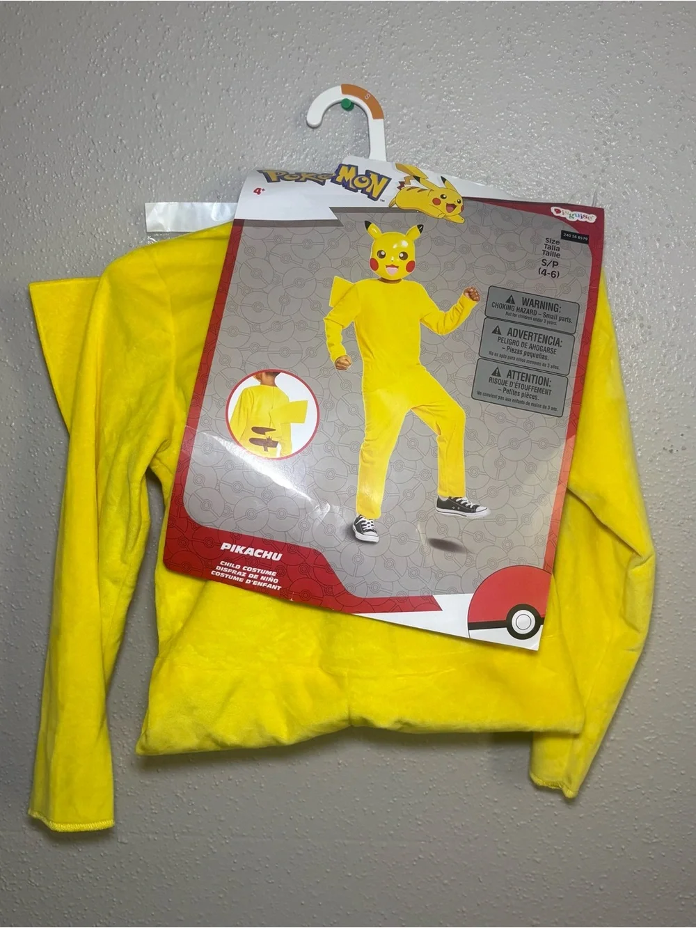 Disguise Pokemon Pikachu Halloween Dress-Up Child Costume S small 4-6
